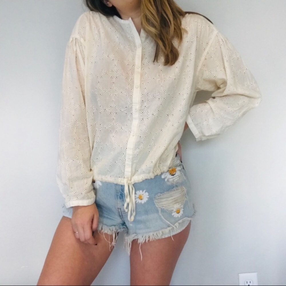 Free People Stars Align Eyelet Button Top